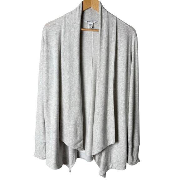 Athleta Pranayama Restore Wrap Open Front‎ Cardigan Light Heather Grey, Size XXS - Picture 1 of 15